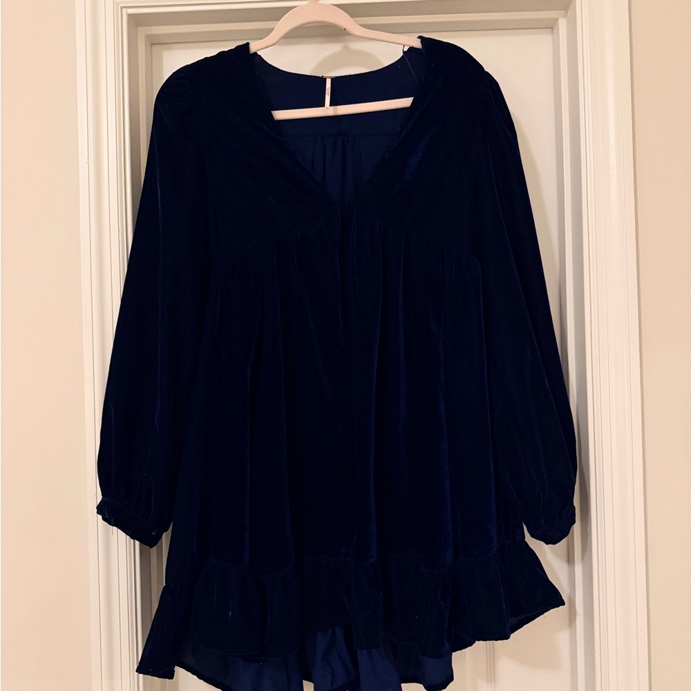 Free People Velvet Navy Mini Dress